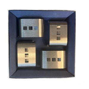 Denby  brushed stainless steel napkin holders Reflex pattern